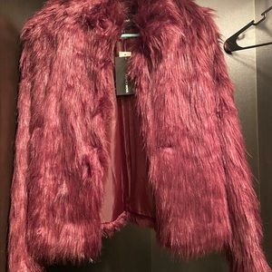 Faux Fur Burgundy Jacket